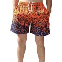 Pantaloni plaja pentru barbati, culoare bleumarin-portocaliu, cod 160