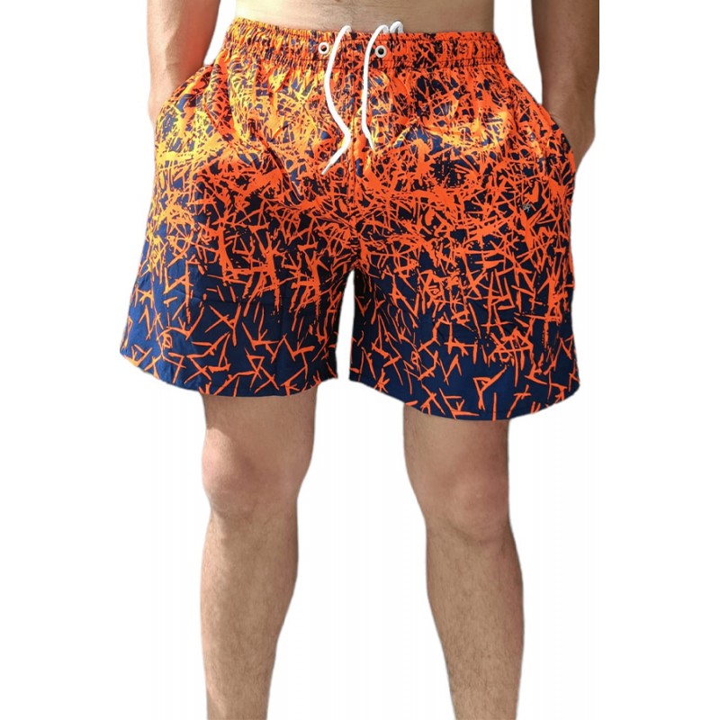Pantaloni plaja pentru barbati, culoare bleumarin-portocaliu, cod 160 Acum la 49,00Â lei Livrare 24-48 de ore si Cadou la oric...