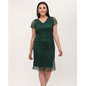 Rochie de ocazie, Tatiana, culoare verde, din dantela accesorizata cu paiete