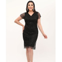 Rochie de ocazie, Tatiana, culoare negru, din dantela accesorizata cu paiete