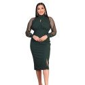 Rochie de ocazie, Narcisa, culoare verde, model cu tulle