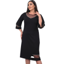 Rochie eleganta, Beatrice, culoare negru, model cu perlute