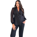 Compleu elegant, Duna, culoare negru cu detalii rafinate