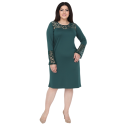 Rochie de zi Antonia, stil casual, culoare verde