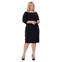 Rochie Elegantă, Eva, culoare negru, model  cu Decolteu pe Umeri