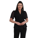 Compleu elegant, Livia, culoare negru cu detalii rafinate