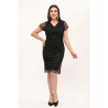 Rochie de ocazie, Tatiana, culoare negru, din dantela accesorizata cu paiete
