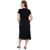 Rochie de ocazie, Nadia, Midii, Neagra cu Dantela la Baza și Broșa cu Cristale