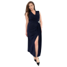 Rochie Lunga, Ingrid, Navy din Lurex Premium – Strălucire Stelară și Eleganță