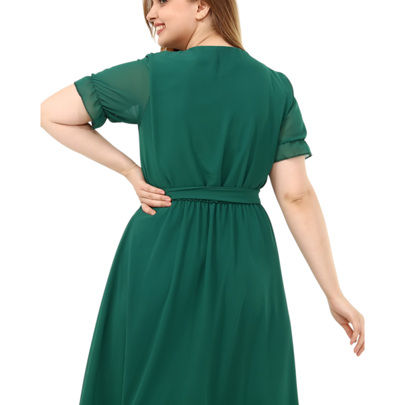 Rochie Iulia, din voal, culoare verde