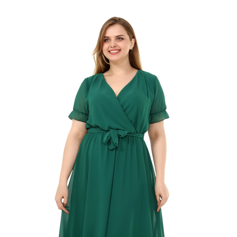 Rochie Iulia, din voal, culoare verde