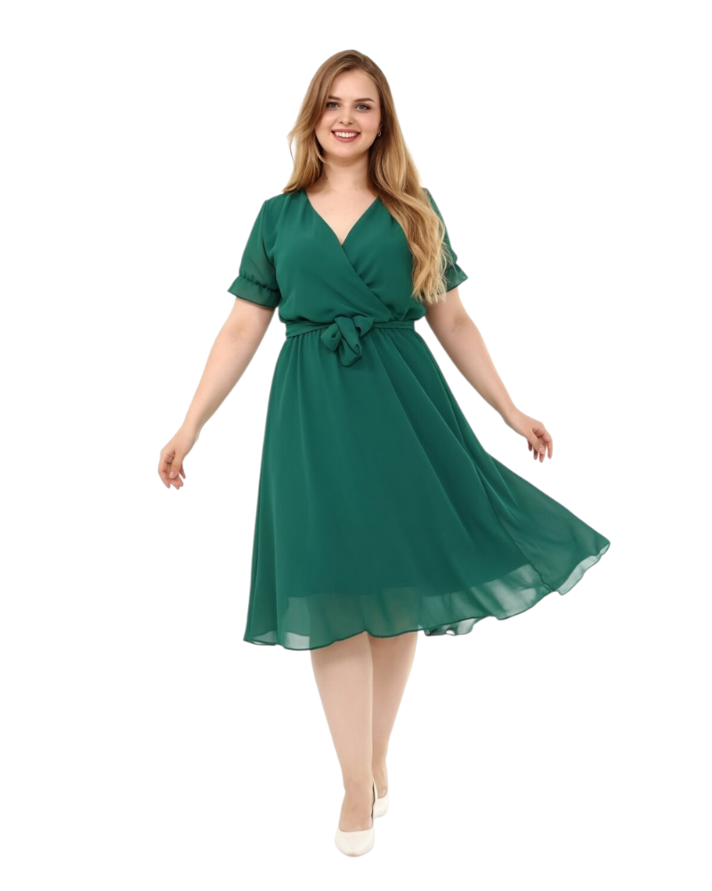 Rochie Iulia, din voal, culoare verde