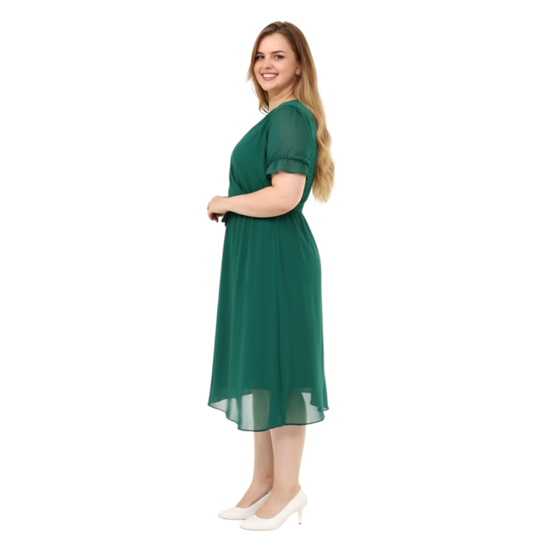 Rochie Iulia, din voal, culoare verde