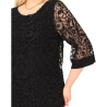 Bluză Elegantă din Tulle Brodat cu Motive Florale - culoare negru, cod 7030