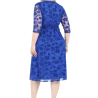 Rochie Mihaela, eleganta, cu broderie catifelata, Albastru regal cu decolteu in V