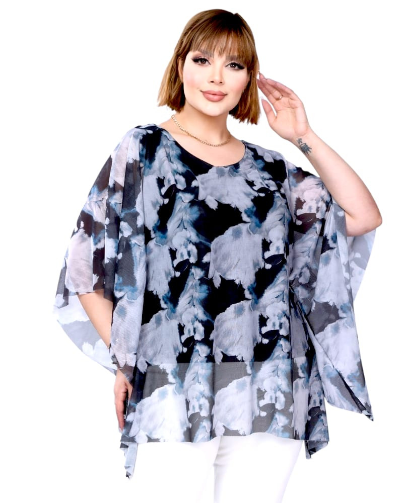 Bluză din Voal cu Imprimeu Floral, cod 7027