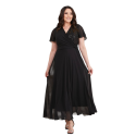 Rochie Ocazie, Raisa, culoare negru, Bust Paietat și Fustă din Voal Vaporos