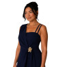 Rochie Eleganta Midi Cleopatra – Rafinament și Asimetrie Moderna, culoare bleumarin