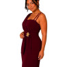 Rochie Eleganta Midi Cleopatra – Rafinament și Asimetrie Moderna, culoare bordo