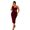 Rochie Eleganta Midi Cleopatra – Rafinament și Asimetrie Moderna, culoare bordo