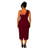 Rochie Eleganta Midi Cleopatra – Rafinament și Asimetrie Moderna, culoare bordo
