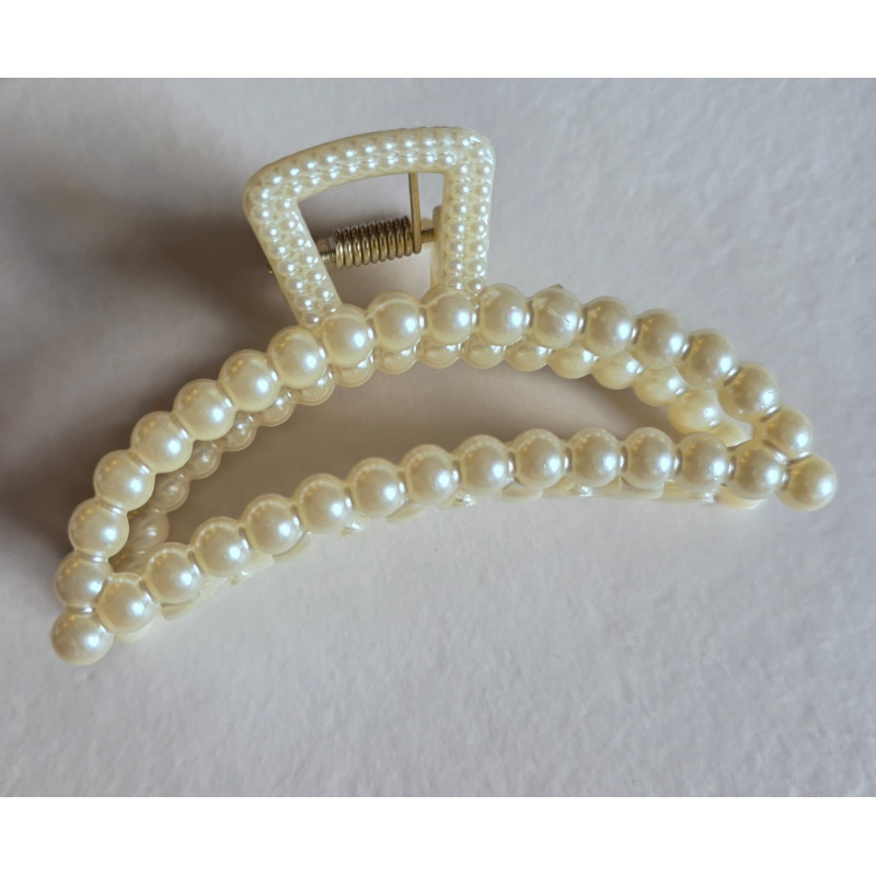 Cleste de Păr Arcuit „Pearl Elegance” – Model Mare cu Șiraguri de Perle Albe