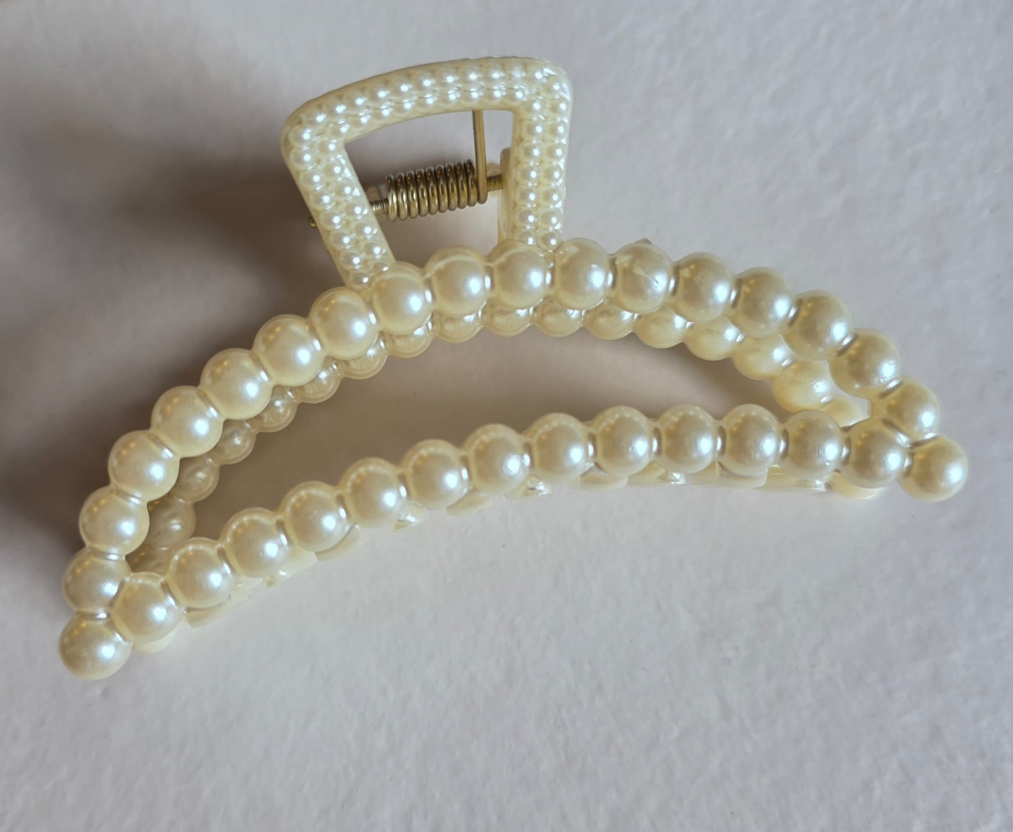 Cleste de Păr Arcuit „Pearl Elegance” – Model Mare cu Șiraguri de Perle Albe