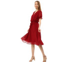 Rochie Iulia, din voal, culoare bordo