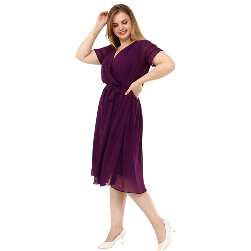Rochie Iulia, din voal, culoare mov