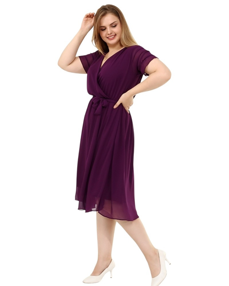 Rochie Iulia, din voal, culoare mov