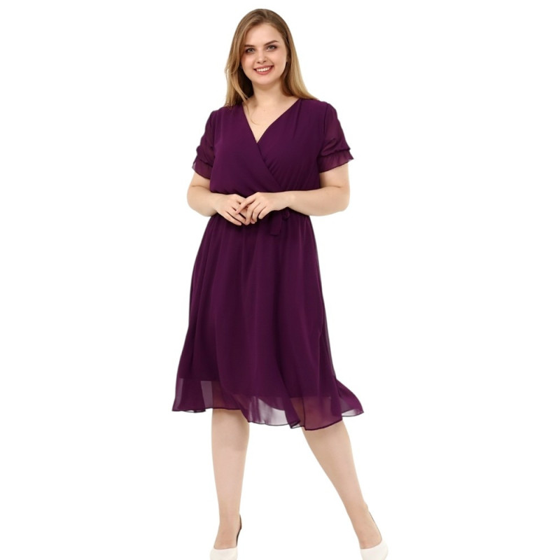 Rochie Iulia, din voal, culoare mov
