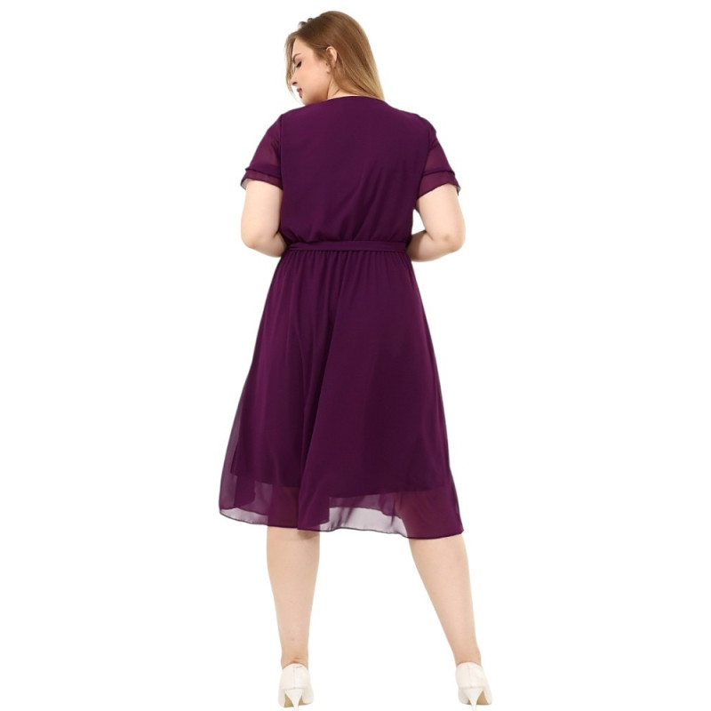 Rochie Iulia, din voal, culoare mov