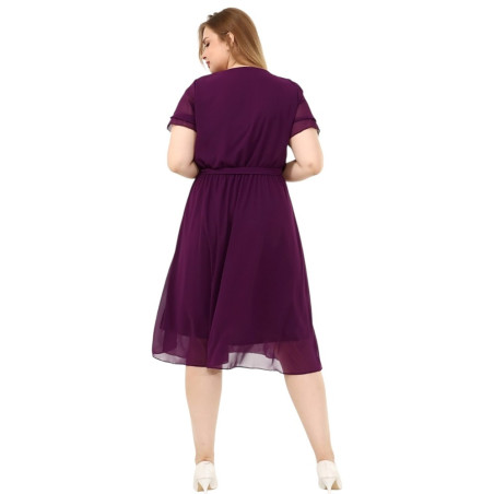 Rochie Iulia, din voal, culoare mov