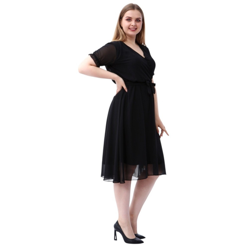 Rochie Iulia, din voal, culoare negru