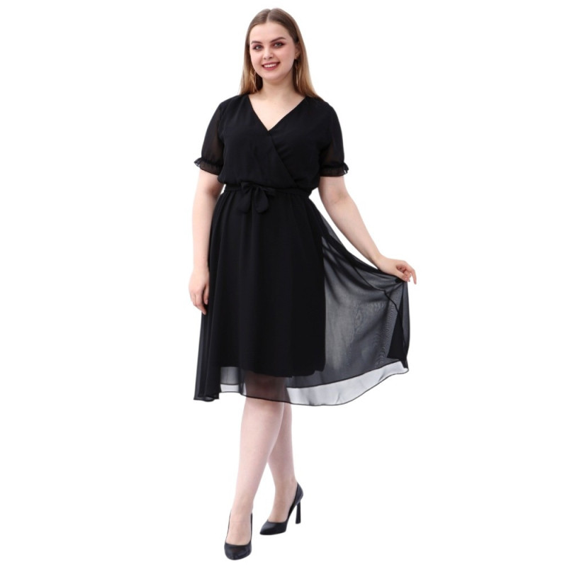 Rochie Iulia, din voal, culoare negru
