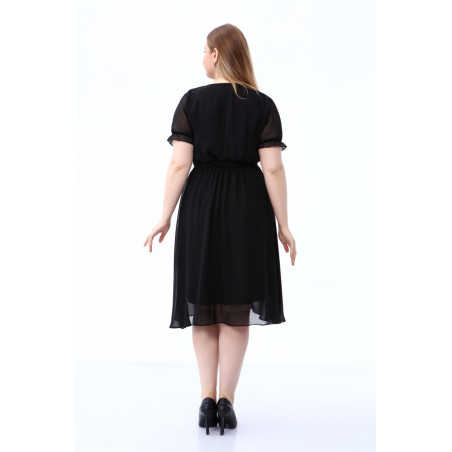Rochie Iulia, din voal, culoare negru