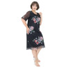 Rochie Anca, model1, Neagra de Zi / Ocazie cu Tull și Imprimeu Floral | tophaine.ro
