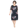 Rochie Anca, model1, Neagra de Zi / Ocazie cu Tull și Imprimeu Floral | tophaine.ro