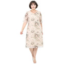 Rochie Anca, crem, de Zi / Ocazie cu Tull și Imprimeu Floral | tophaine.ro