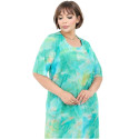 Rochie Anca, Turcoaz , de Zi, cu Tull și Imprimeu Abstract Acvatic | tophaine.ro