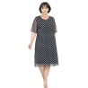 Rochie Anca Elegantă Neagră cu Buline Albe și Strat de Tull Fluid – Stil Retro-Chic