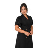 Rochie Julia, Neagra, Tip Sacou, cu Nasturi dubli si Mâneci Lalea – Eleganță Desăvârșita