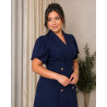 Rochie Julia, Bleumarin, Tip Sacou, cu Nasturi dubli si Mâneci Lalea – Eleganță Desăvârșita