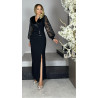 Rochie lunga Miruna, pentru ocazii, culoare negru