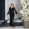 Rochie lunga Miruna, pentru ocazii, culoare negru