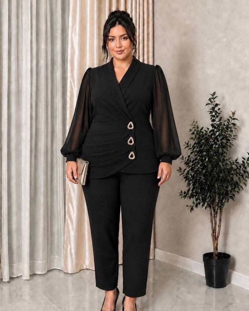 Compleu elegant, Emilia, culoare negru, compleu 2 piese,