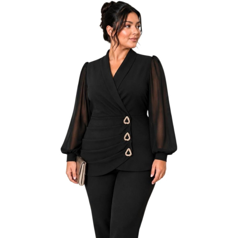 Compleu elegant, Emilia, culoare negru, compleu 2 piese,