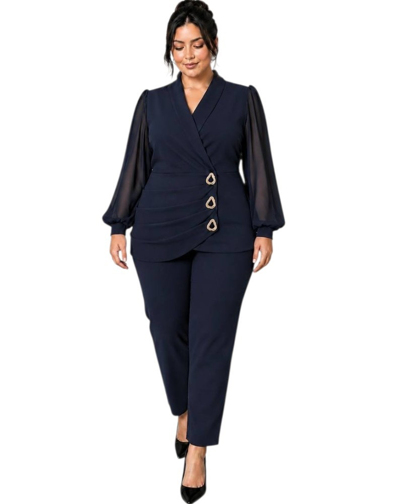 Compleu elegant, Emilia, culoare bleumarin, compleu 2 piese