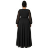 Rochie Ocazie, Sabina, culoare negru, Bust Paietat și Fustă din Voal Vaporos