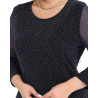 Loredana, Rochie eleganta dreapta midi cu maneci din voal, culoare bleumarim, marimi mari